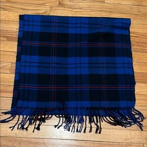 Abercrombie & Fitch Blue and Black Plaid Men's Scarf